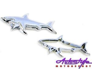 Chrome Shark Sticker Badge-0