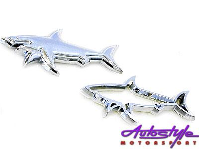Chrome Shark Sticker Badge-0 Chrome Shark Sticker Badge-0