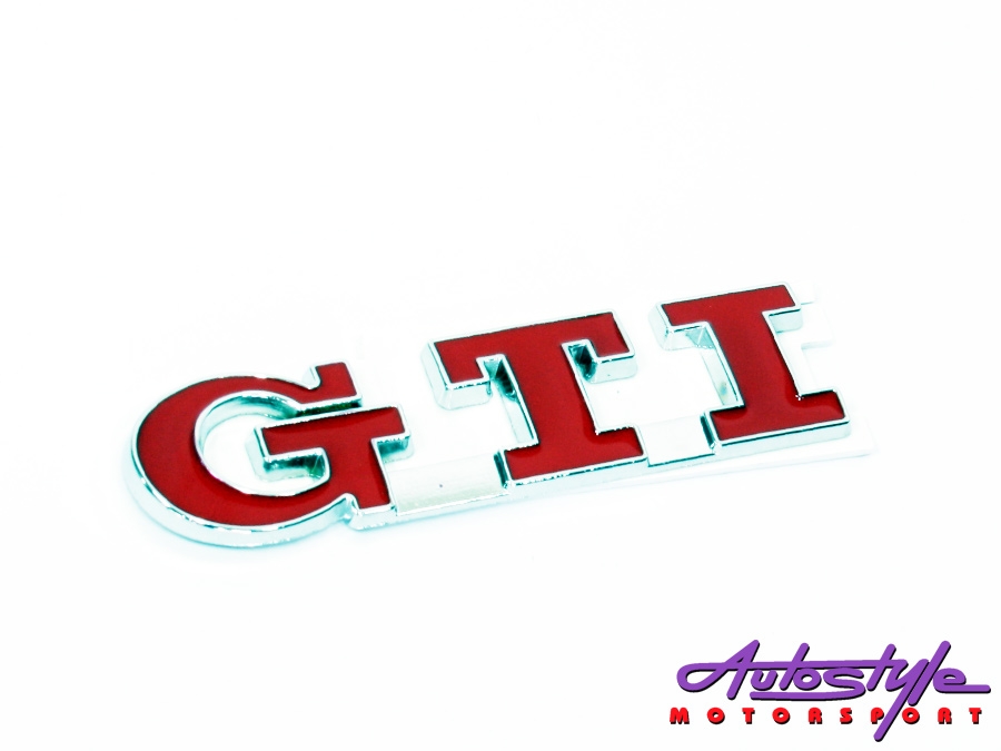 Gti Red and Chrome Sticker Badge-0 Gti Red and Chrome Sticker Badge-0