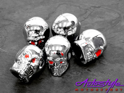 Chrome Skulls Look Wheel Valve Caps-0 Chrome Skulls Look Wheel Valve Caps-0