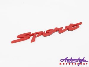 Matt Red Sport Sticker Badge-26655