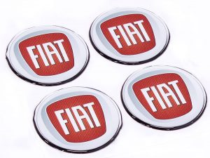 Fiat Red & Silver Wheel Decal Set (59mm)G
