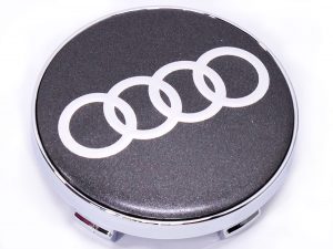 Audi Silver/Gunmetal 59mm Wheel Center Cap (each)