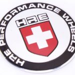 HRE Racing Black & Chrome 59mm Wheel Center Cap Decal (each)
