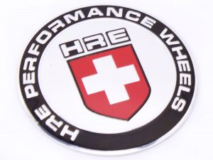 HRE Racing Black & Chrome 59mm Wheel Center Cap Decal (each)