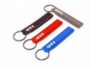 VW GTi Honeycomb Rubber Design Keyring