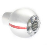 N-Tek Brushed Silver with Red & Crystal Studs Universal Gearknob