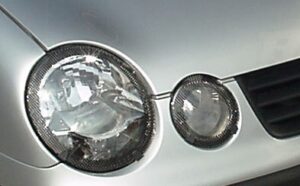 VW Polo 02-05 (4pc set) Carbon Fibre Look Headlight Shields-0