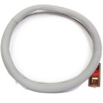Grey Leather Steering Cover