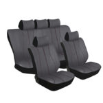 Stingray Galaxy Leather Look 11pc Seat Cover Set (grey/black)