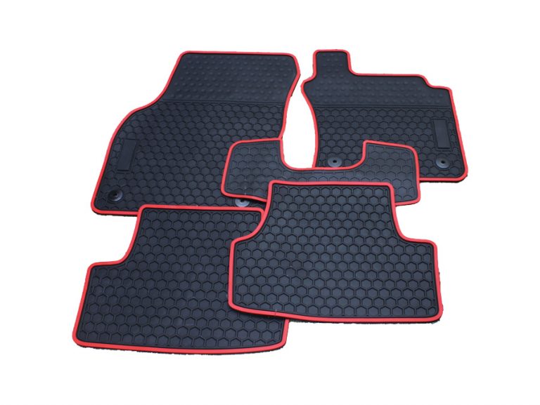 VW Golf Mk7 Gti Red Trim 5piece Rubber Car Mats Autostyle Motorsport