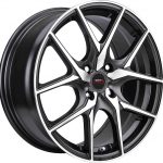 14" A-Line Tatum 4/100 Black Machine Face Alloy Wheels