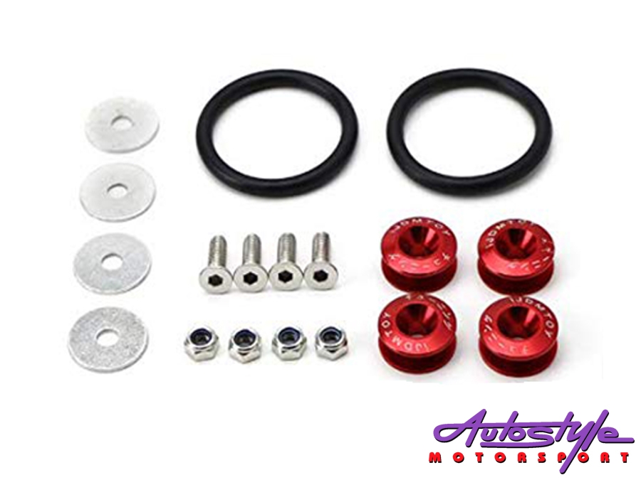 Universal Aluminum JDM Quick Release Fasteners For Bumpers (Spike Silver)-30242