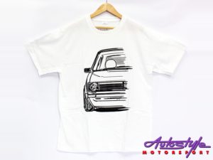 VW Golf Mk1 Silhouette Design T-Shirt – 11-12yo kids size (asst colours)-0