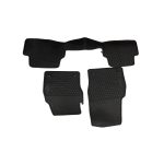 Black & Grey Rubber Floormats for VW Polo 8 2018+