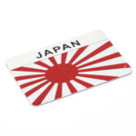 Japan Brushed Silver Flag sticker badge 8x5cm