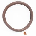 Dark Brown Leather Steering Wheel Cover
