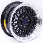 14" QS 724 4/100 & 4/108 Black Machine Lip Alloy Wheels
