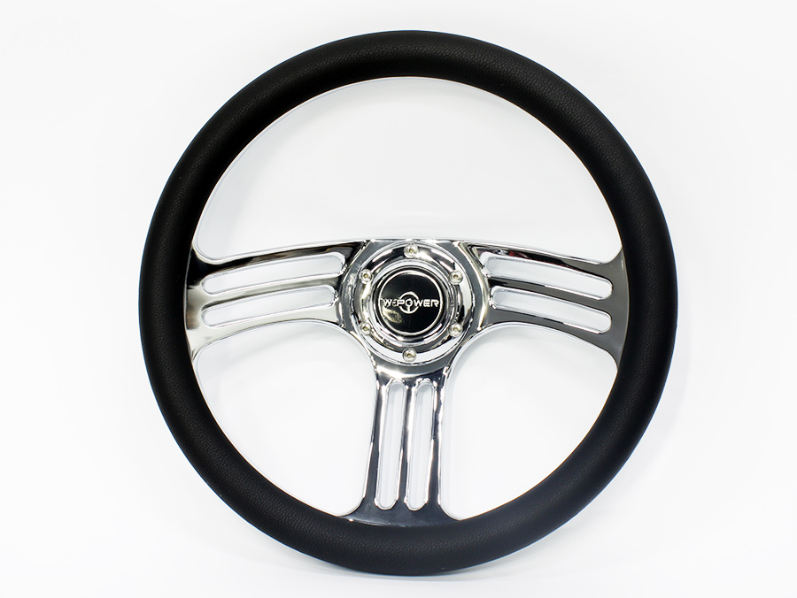 Steering Wheels & Covers W Power Chrome & Black Sport Steering wheel