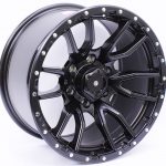 17" ZM 6098 6x139 Satin Black with Silver Stud Alloy Wheels