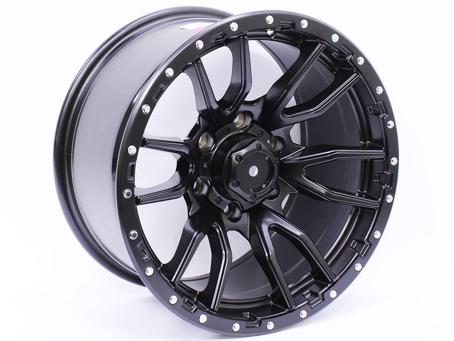 6098-17 17" ZM 6098 6x139 Satin Black with Silver Stud Alloy Wheels - Image 1