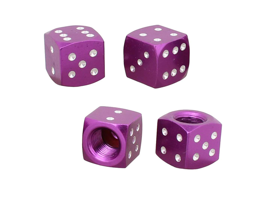VALVE DICE PURPLE Dice Design Anodized Steel Wheel Valves (purple) - Image 1