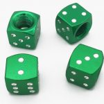 Dice Design Anodized Steel Wheel Valves (green)