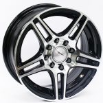 13" A-Line Oslo 4/100 Black Machined Face Alloy Wheels