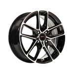 15" A-Line Tusk 4/100 Black Machine Face Alloy Wheels
