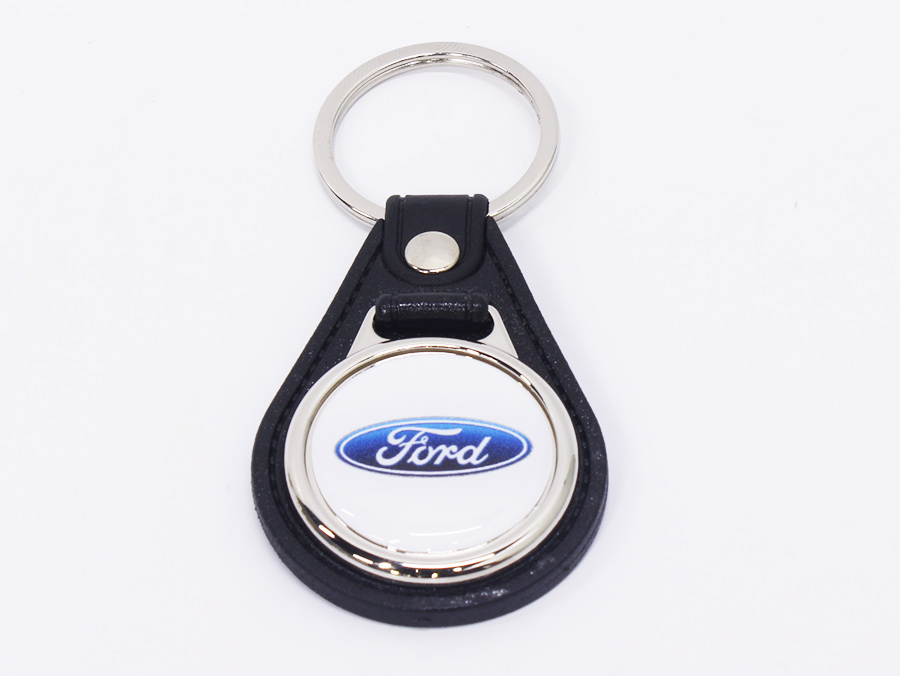 KH-801 Ford Leather Ford Logo Design Leather Keyring - Image 1