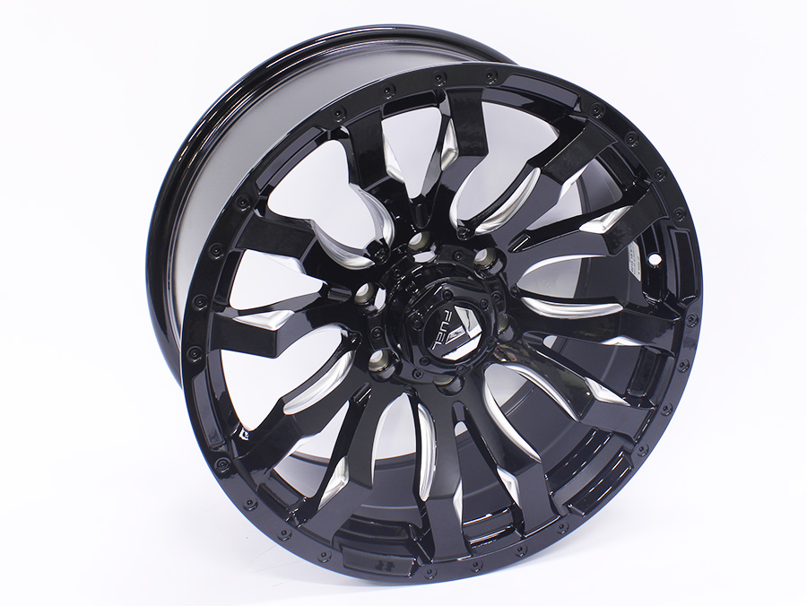 021518 6139 "18"" QS F0215 6x139 Gloss Black Silver Milled Alloy Wheels - Image 1