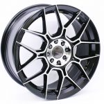 17" A-Line Saxon 4/100 & 4/108 Black Machine Face Alloy Wheels
