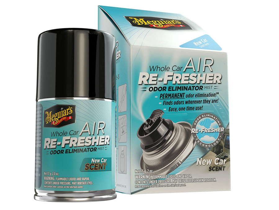 G16402 Meguiars Whole Car Air Re-Fresher Odor Eliminator Mist, New Car Scent - Image 1