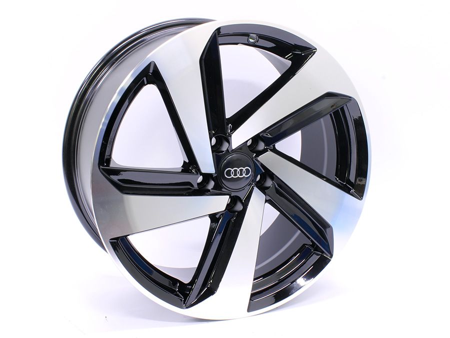 5054 18 5112 18" R-Line 5054 5/112 Black Machine Face Alloy Wheels - Image 1