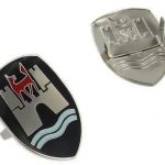 VW Beetle Wolfsburg Bonnet Crest, Black: Beetle 1960-1963, Beetle Cabrio 1960-1963