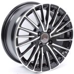 15" A-Line Techno 4/100 Black Machine Face Alloy Wheels
