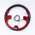 X1 Series Sports Steering Wheel - Black with Gloss Red Inserts