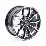 15" Racing Hart Spike 5/100 & 5/114 Black Machine Face Alloy Wheels