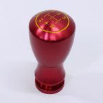 MM Design Red with Yellow Text Anodized Steel Gearknob