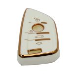 Key Cover Suitable for Bmw G-Seires Type-2 Gloss White & Gold