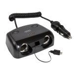 Ring Automotive Twin Switched Multisocket with retractable micro USB lead