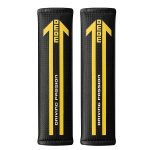 Momo Carbon Look Shoulder Pads with Yellow Trim (pair)