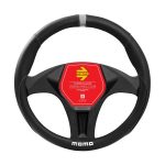 Momo Elegant Grip White Stitch Design Steering Wheel Cover