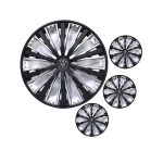 15" Wheel Cap with Black & Silver Fan Design (set of 4)