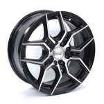 15" A-Line Hostage 4/100 & 4/108 Black Machine Face Alloy Wheels