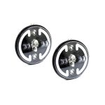 Universal 7" Skull Skull Design Angel Eye Headlights (pair)