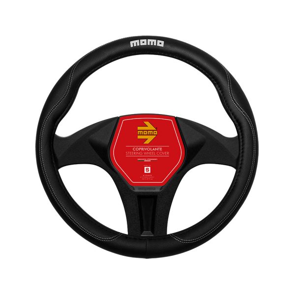 Momo SWC011BW Comfort Grip Black with White Stitch Steering Wheel Cover