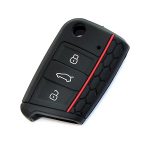 Silicon Rubber Key Cover for Golf 7 Gti - Black with Red Stripe