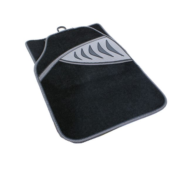 Velour Design Car Mats with Carbon Fibre Look Heelpad (set of 4