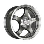17" A-Line Rocco 4/100 & 4/108 Gunmetal Machine Lip Alloy Wheels